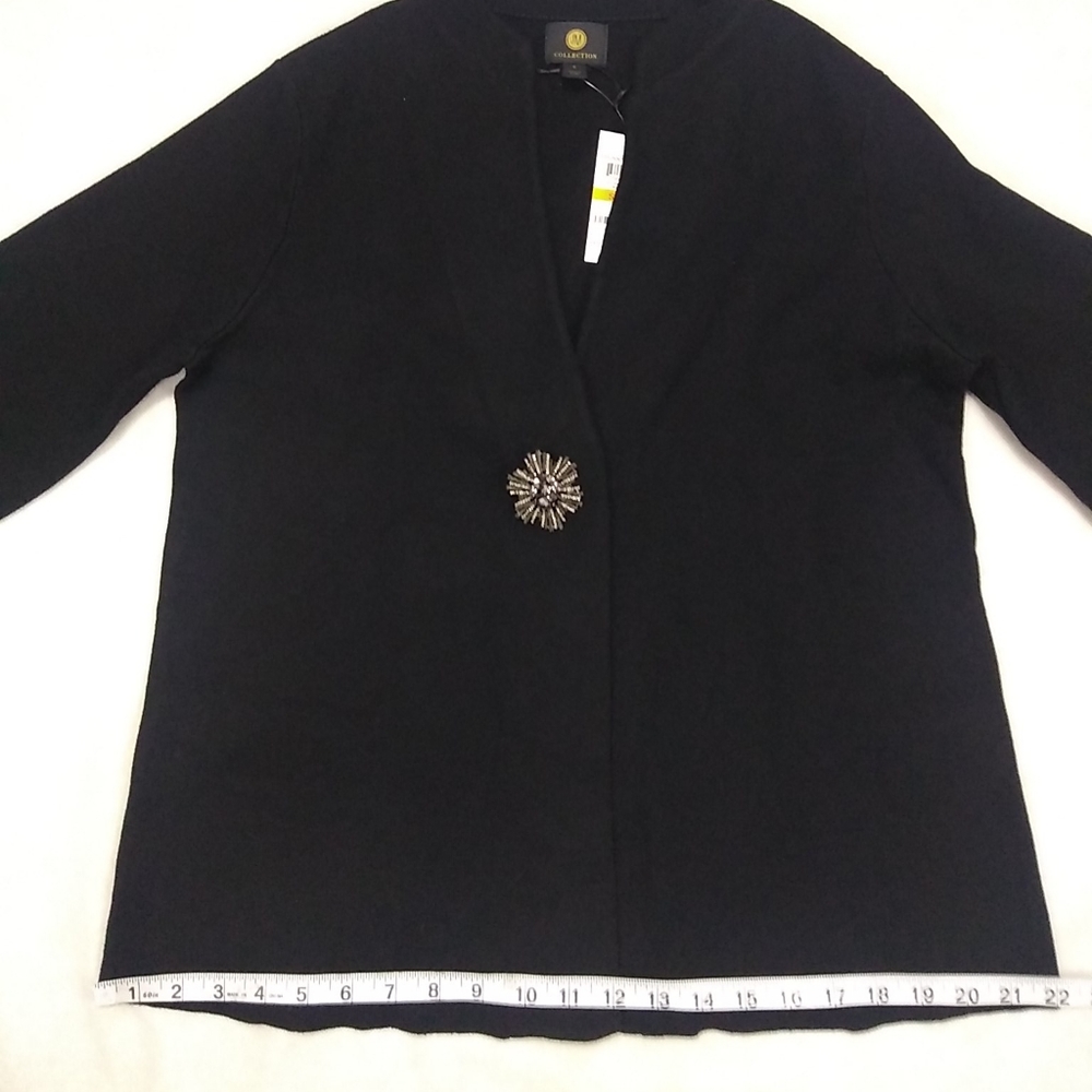 JM Collection Holiday Party Brooch Cardigan - Picture 4 of 10